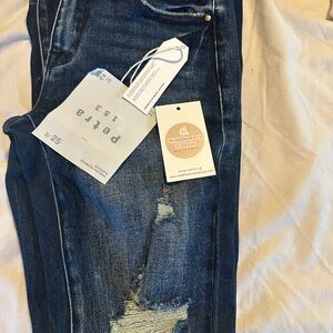 Wildflowers Distressed Blue Boyfriend Jeans